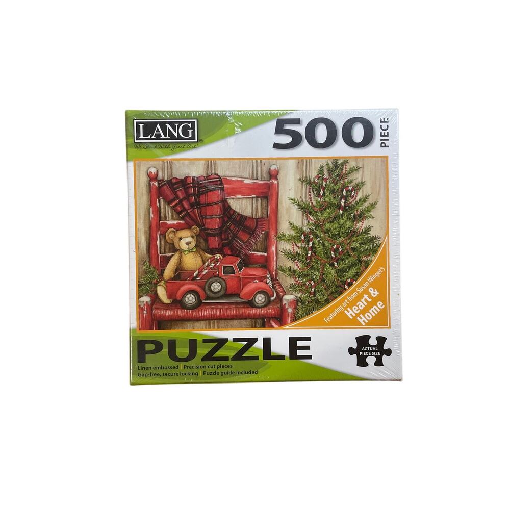 LANG Puzzle Bear in Chair 500 Piece Susan Winget Christmas New Sealed